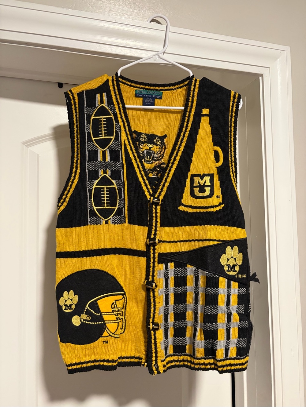 University of Missouri Black & Gold Knit Game Day Vest Mizzou Football